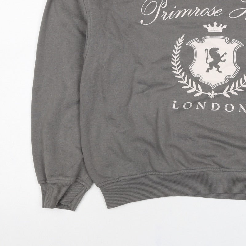 H&M Women Grey M Primrose Hill London Graphic Crew Sweatshirt