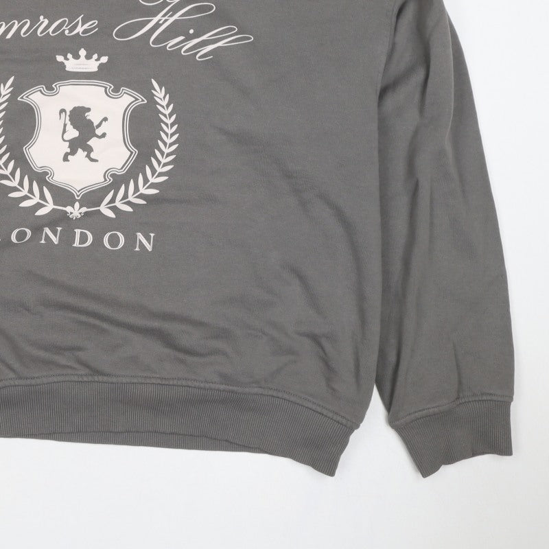 H&M Women Grey M Primrose Hill London Graphic Crew Sweatshirt