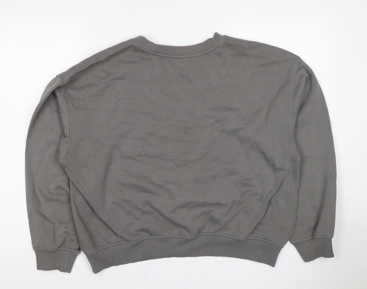 H&M Women Grey M Primrose Hill London Graphic Crew Sweatshirt