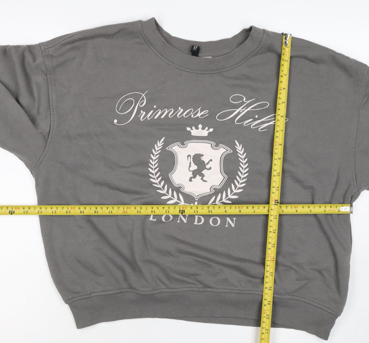 H&M Women Grey M Primrose Hill London Graphic Crew Sweatshirt