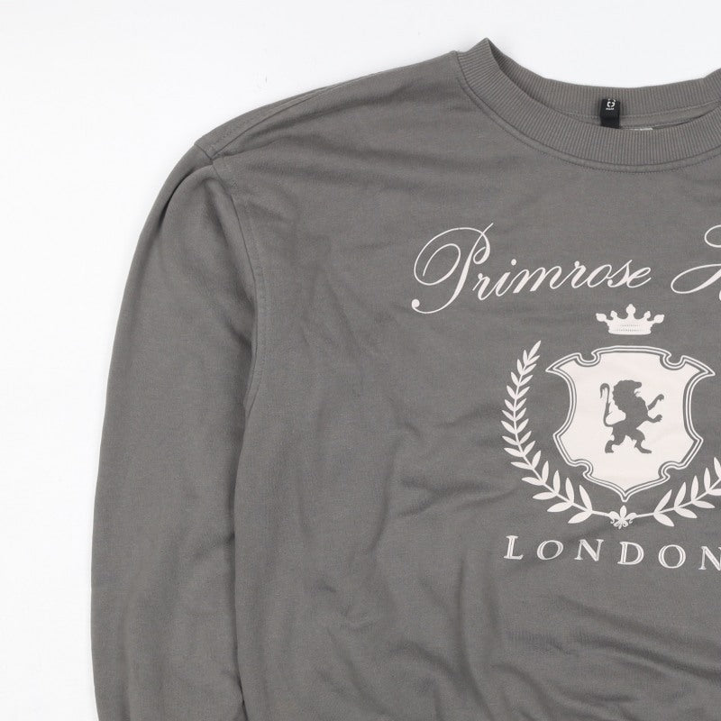 H&M Women Grey M Primrose Hill London Graphic Crew Sweatshirt