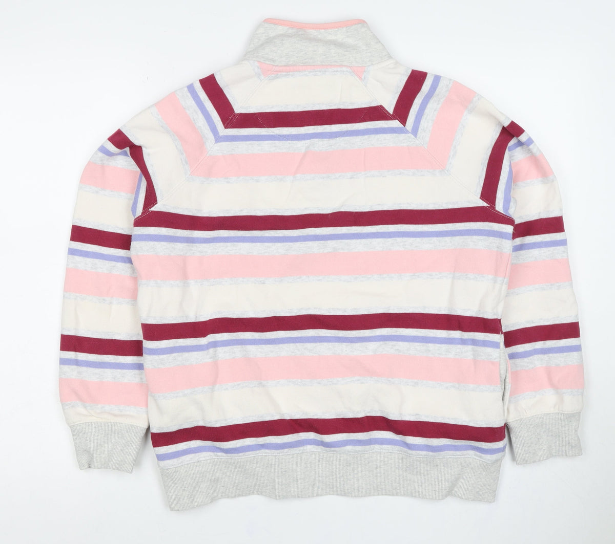 Crew Clothing Company Women's Multicoloured UK 12 Striped 1/4 Zip Sweatshirt