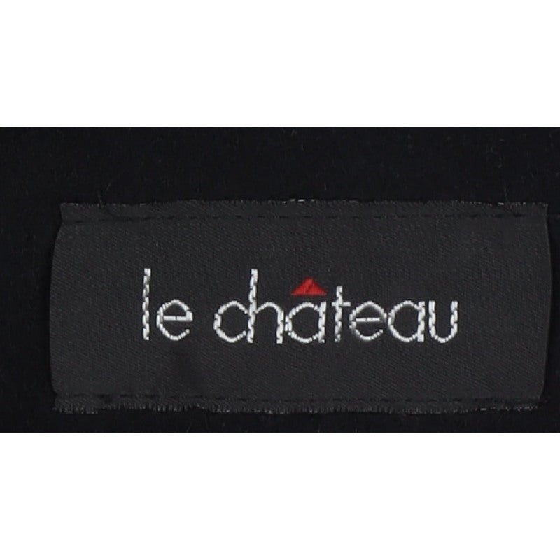 Le Château Women’s Black Wool Long Overcoat M Fur Trim Lined