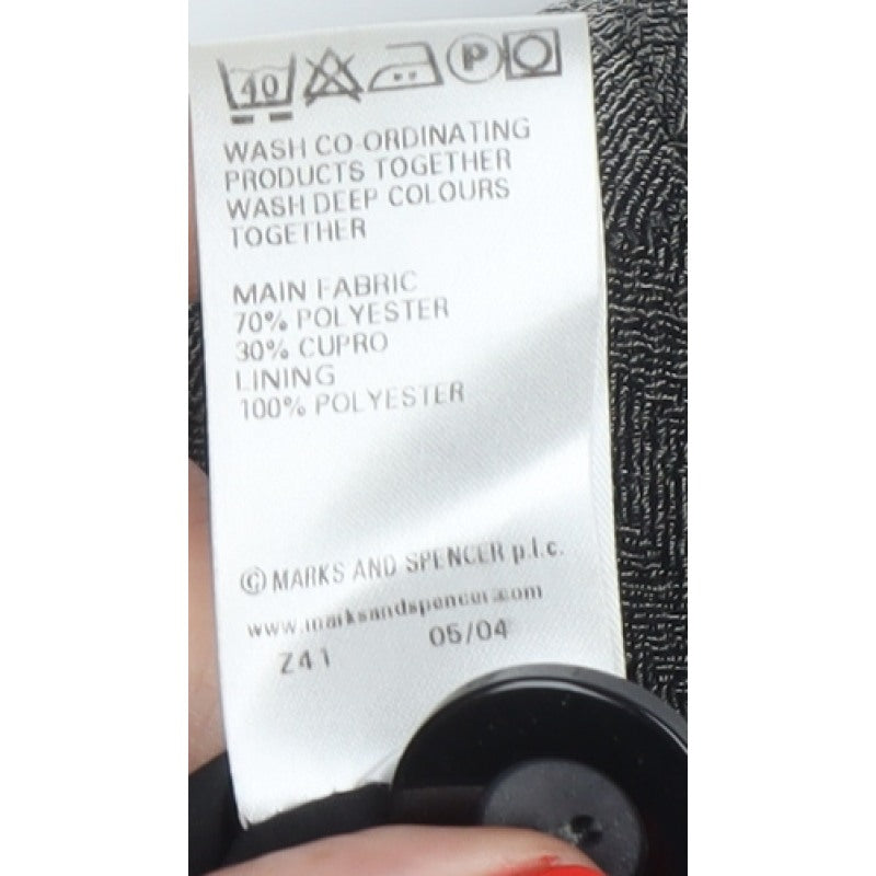 Marks and Spencer Women Black Mix UK 16 Herringbone Long Blazer