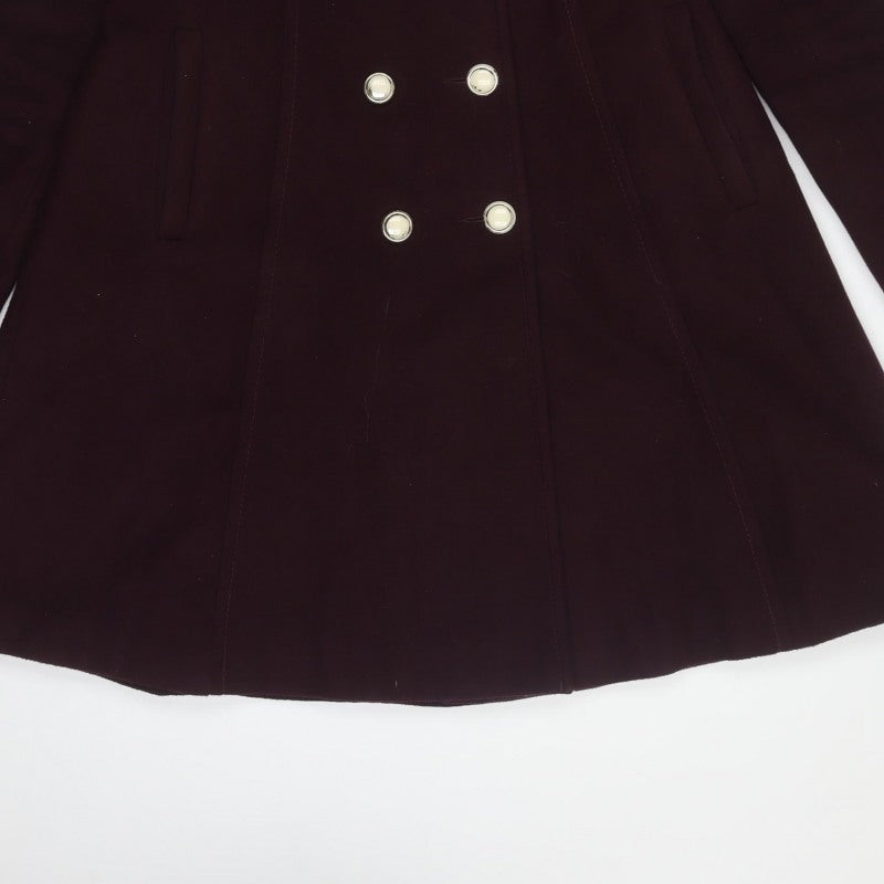 Dorothy Perkins Women Brown UK 12 Double-Breasted Pea Coat
