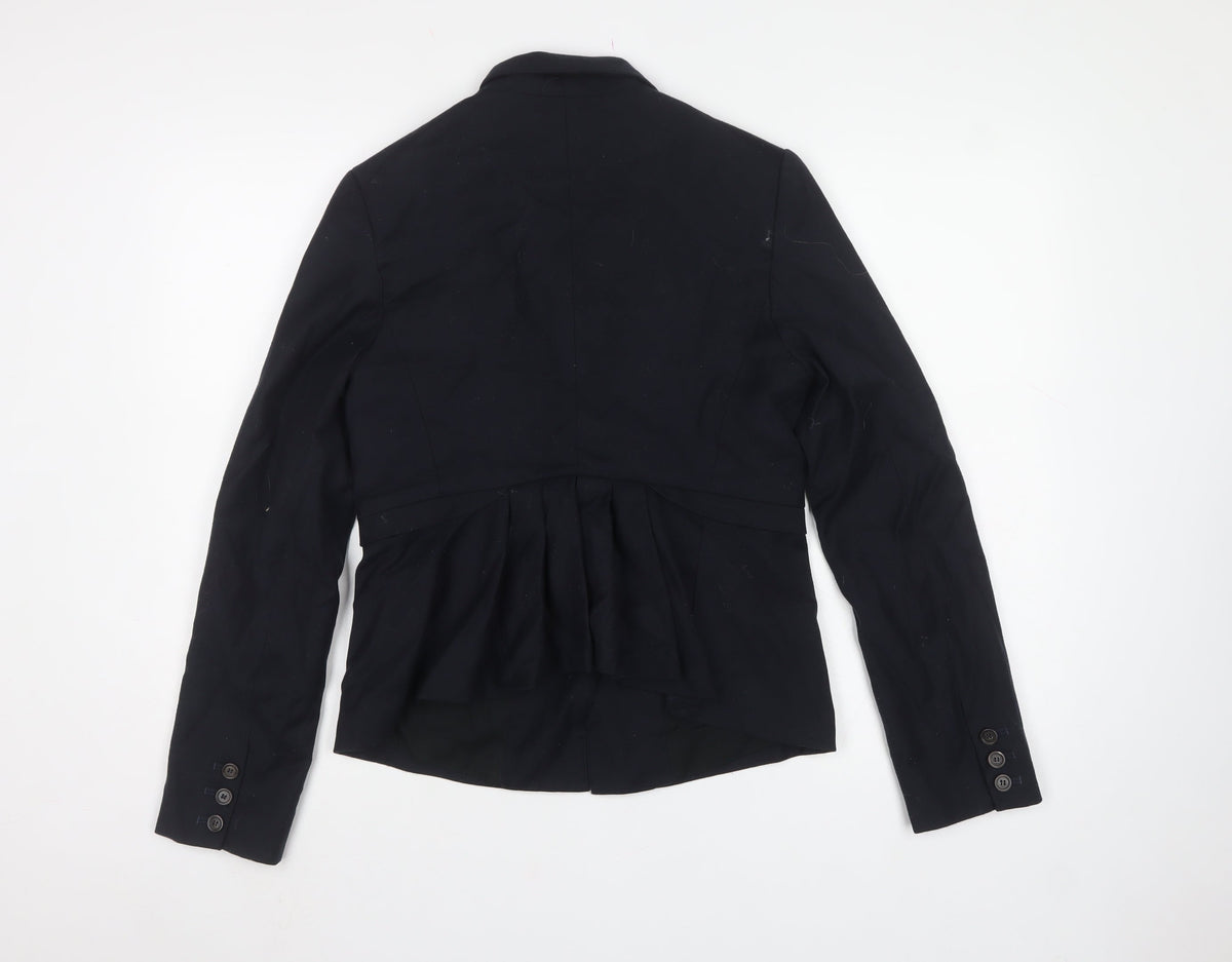 Farhi Women Black UK 10 Wool Blend Tailored 3 Button Blazer