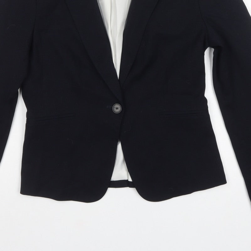 H&M Women’s Black UK 12 Single-Breasted Tailored Blazer Jacket