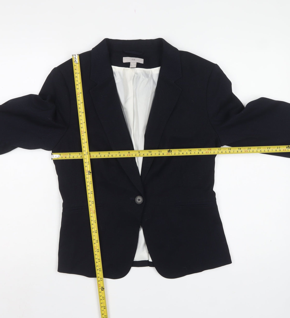H&M Women’s Black UK 12 Single-Breasted Tailored Blazer Jacket