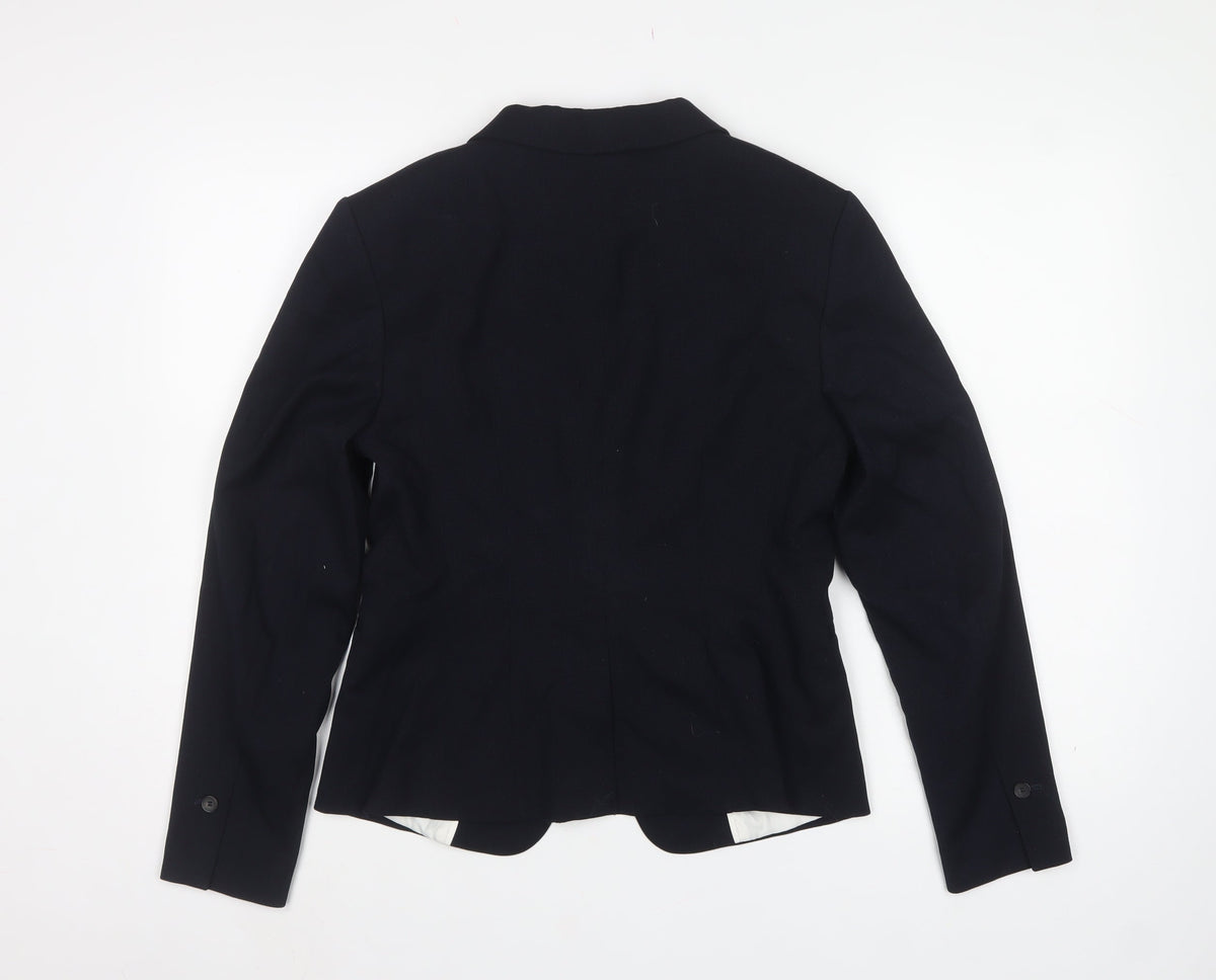 H&M Women’s Black UK 12 Single-Breasted Tailored Blazer Jacket