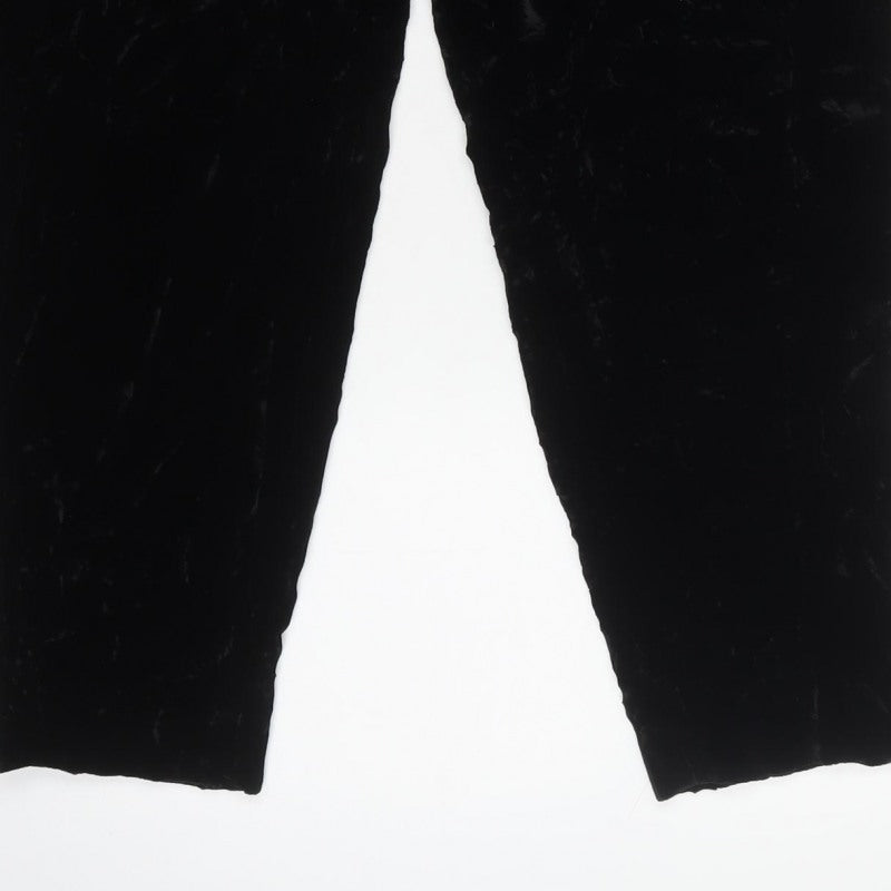 Lafayette 148 New York Women Black Size 6 Velvet Tapered Trousers