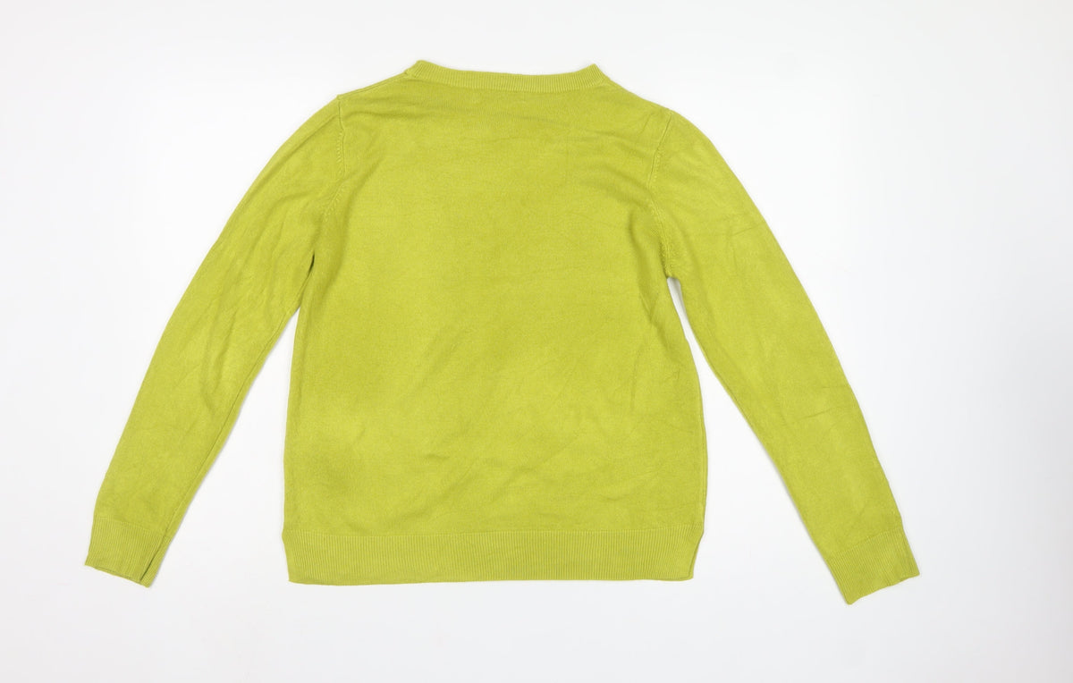 Marks and Spencer Women Yellow Size 14 Crew Neck Knit Jumper