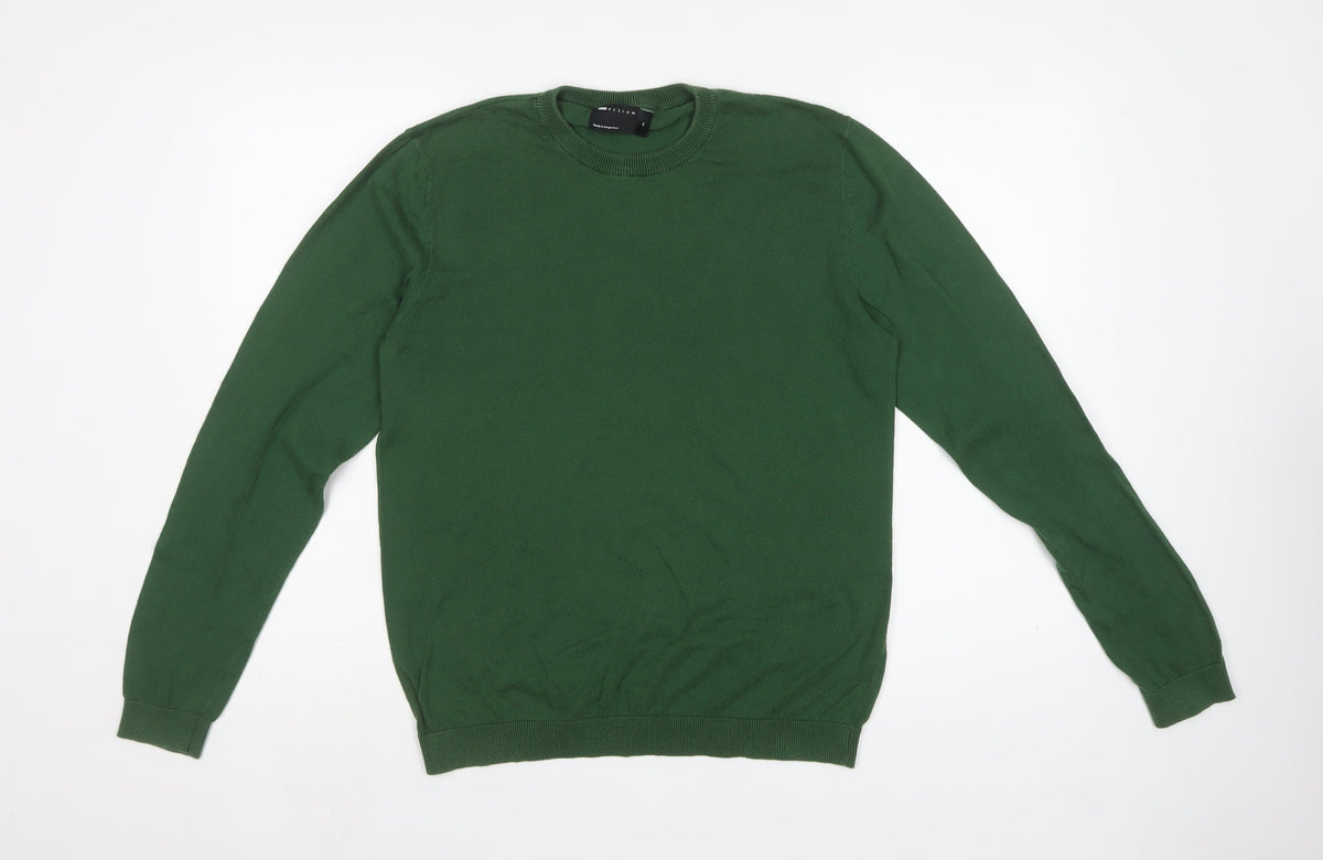 ASOS Design Men’s Green Cotton Crew Neck Pullover Jumper M