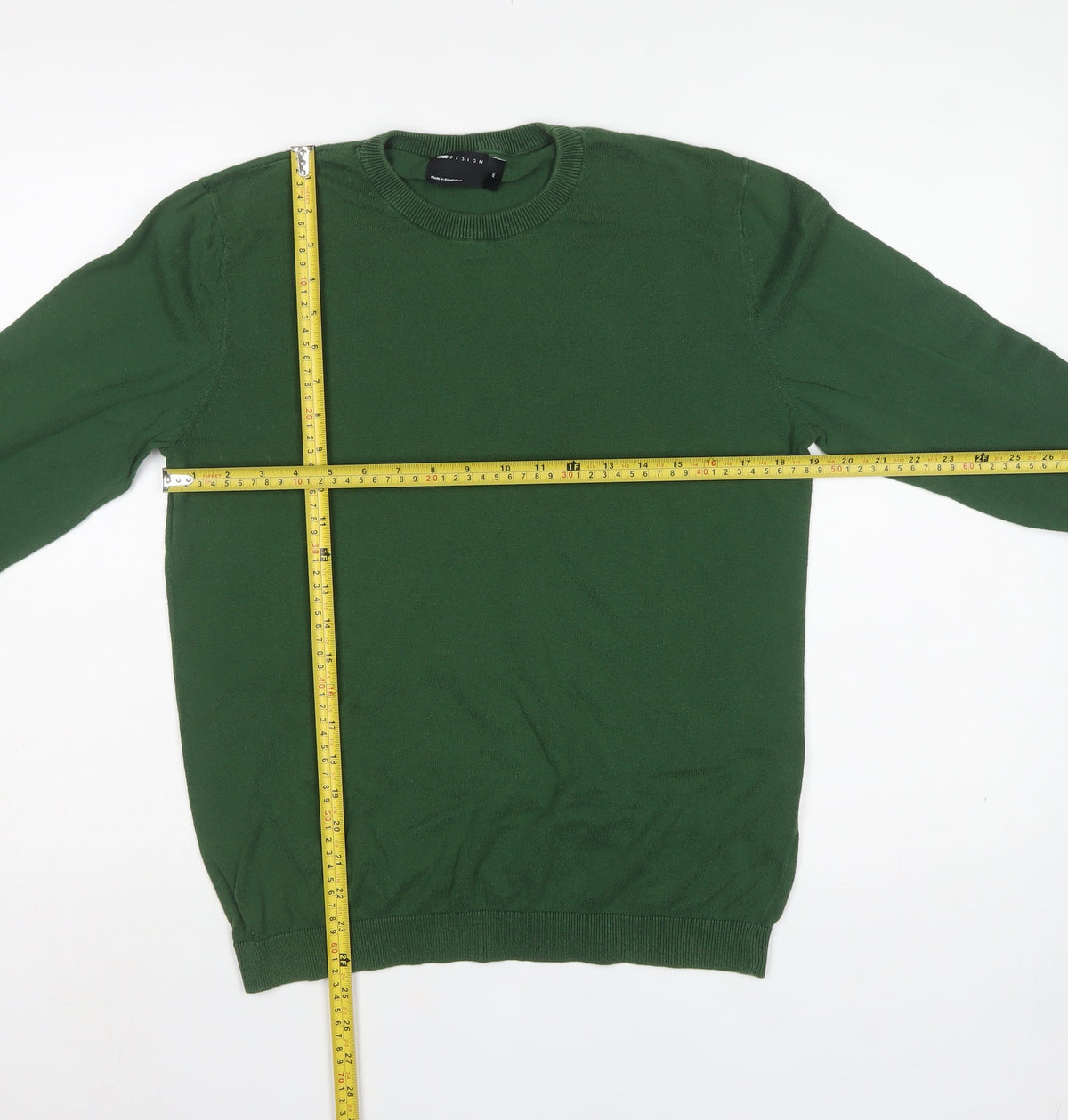 ASOS Design Men’s Green Cotton Crew Neck Pullover Jumper M