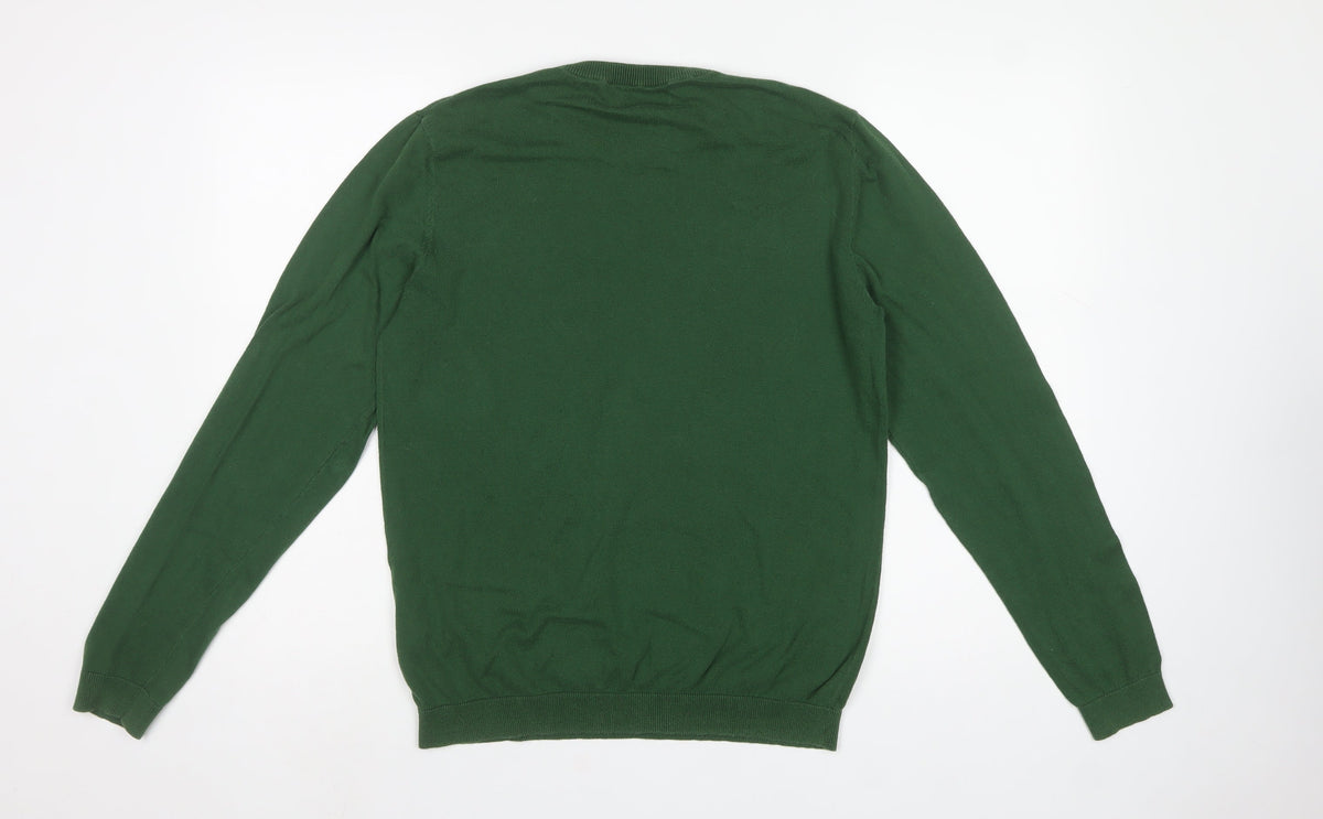 ASOS Design Men’s Green Cotton Crew Neck Pullover Jumper M