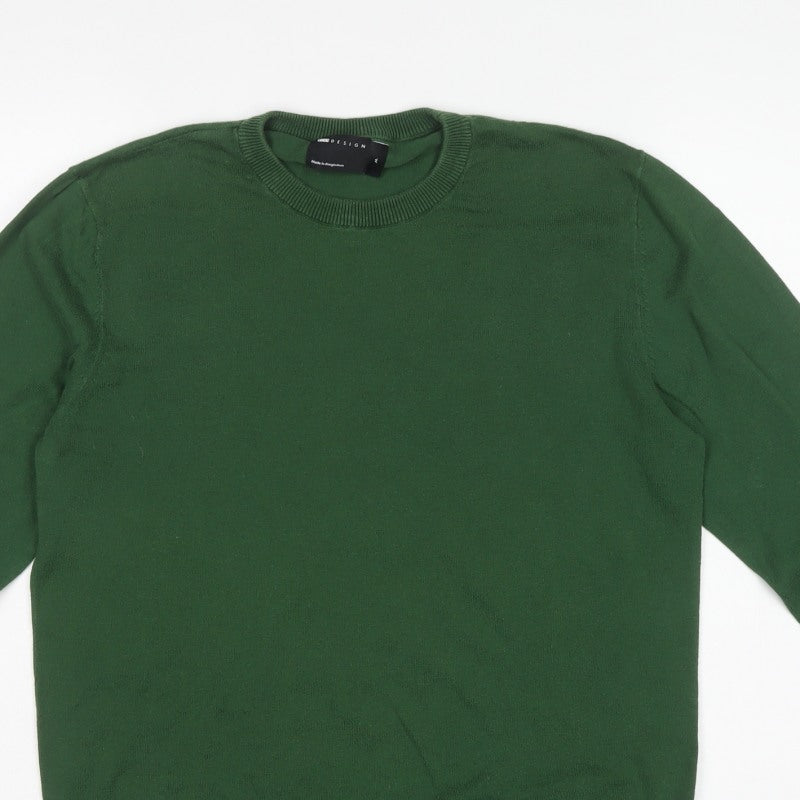 ASOS Design Men’s Green Cotton Crew Neck Pullover Jumper M