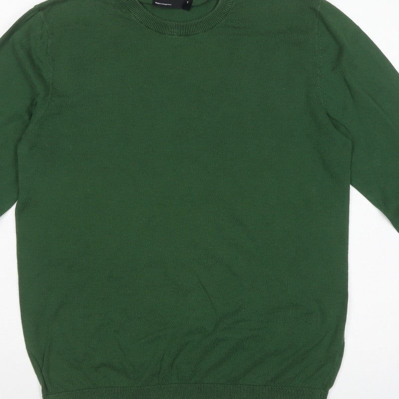 ASOS Design Men’s Green Cotton Crew Neck Pullover Jumper M