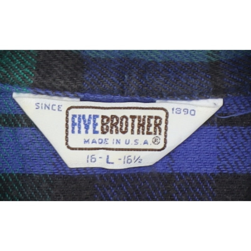 FiveBrother Men's Multicoloured L Vintage Plaid Flannel Shirt