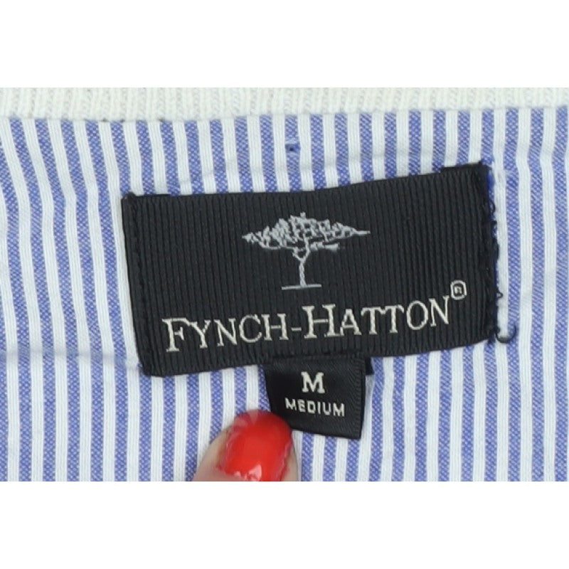 Fynch-Hatton Men’s Black M V-Neck Cotton Logo Pullover Jumper