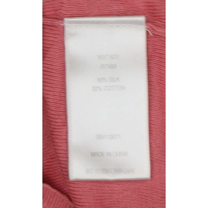 Jigsaw Women’s Pink XS Silk Cotton V-Neck Long Sleeve Jumper