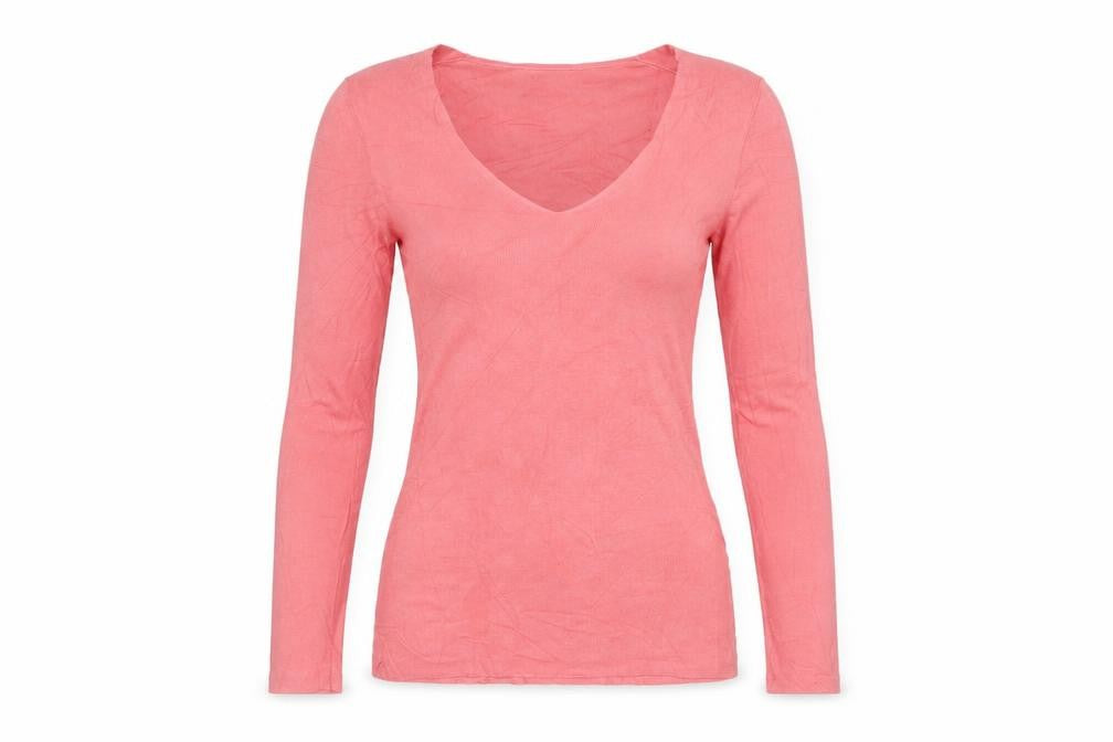 Jigsaw Women’s Pink XS Silk Cotton V-Neck Long Sleeve Jumper