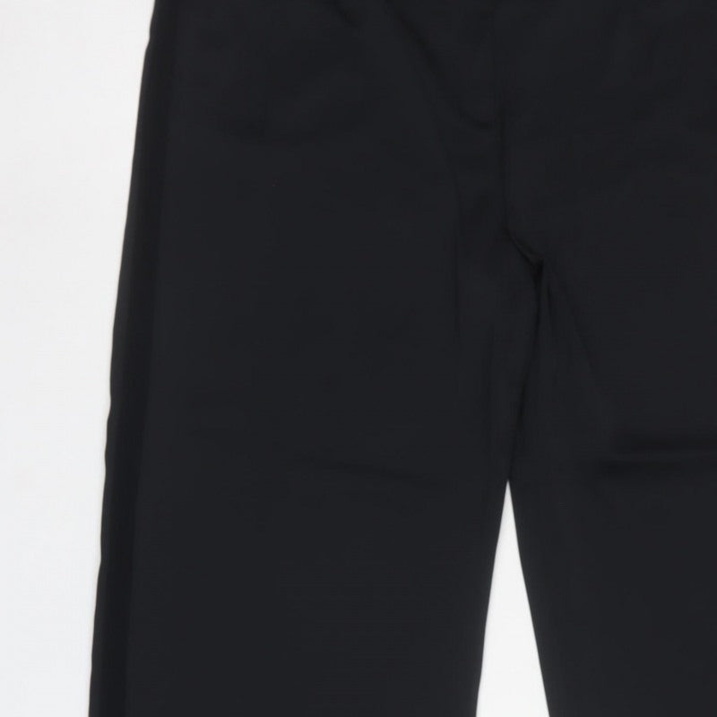 Marks and Spencer Women Black UK 18 Short Wide-Leg Tailored Trousers