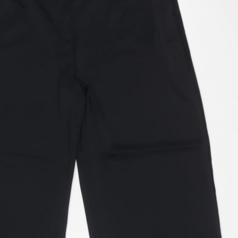 Marks and Spencer Women Black UK 18 Short Wide-Leg Tailored Trousers