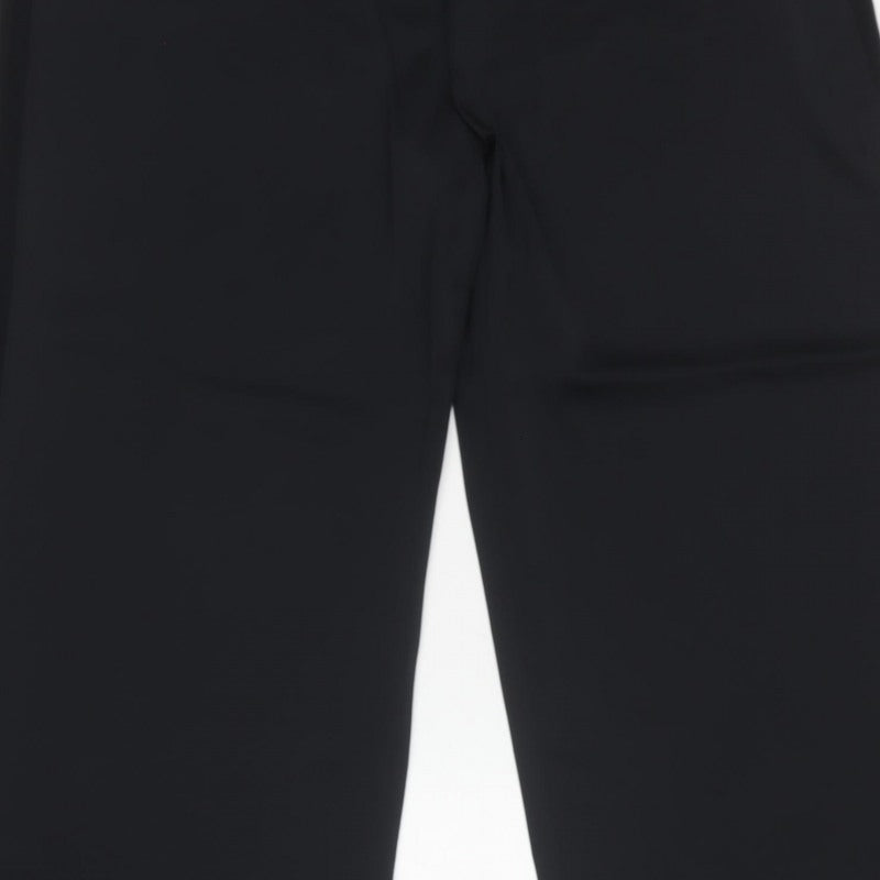 Marks and Spencer Women Black UK 18 Short Wide-Leg Tailored Trousers