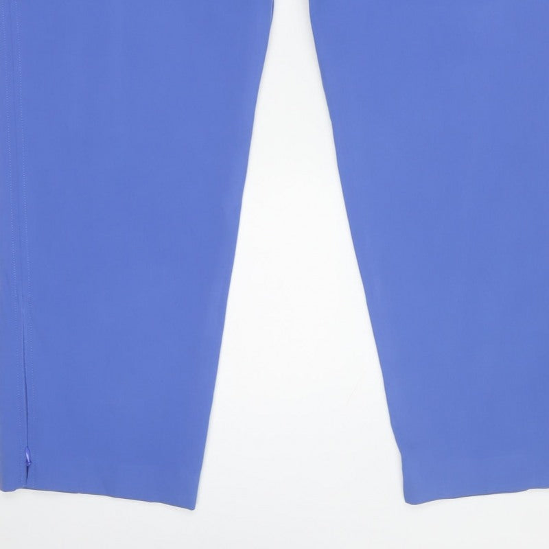 M&S Women Blue Size 18 Regular Tailored Tapered Ankle Zip Trousers