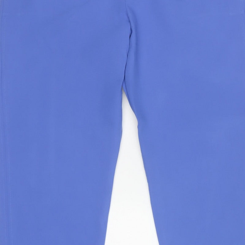 M&S Women Blue Size 18 Regular Tailored Tapered Ankle Zip Trousers