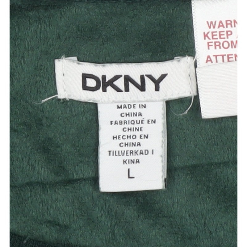 DKNY Women’s Green Logo Velour Pullover Sweatshirt Size L