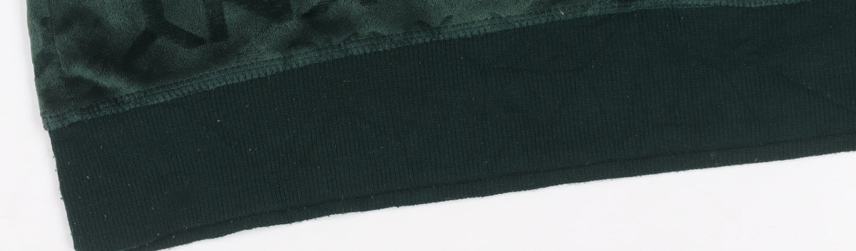 DKNY Women’s Green Logo Velour Pullover Sweatshirt Size L