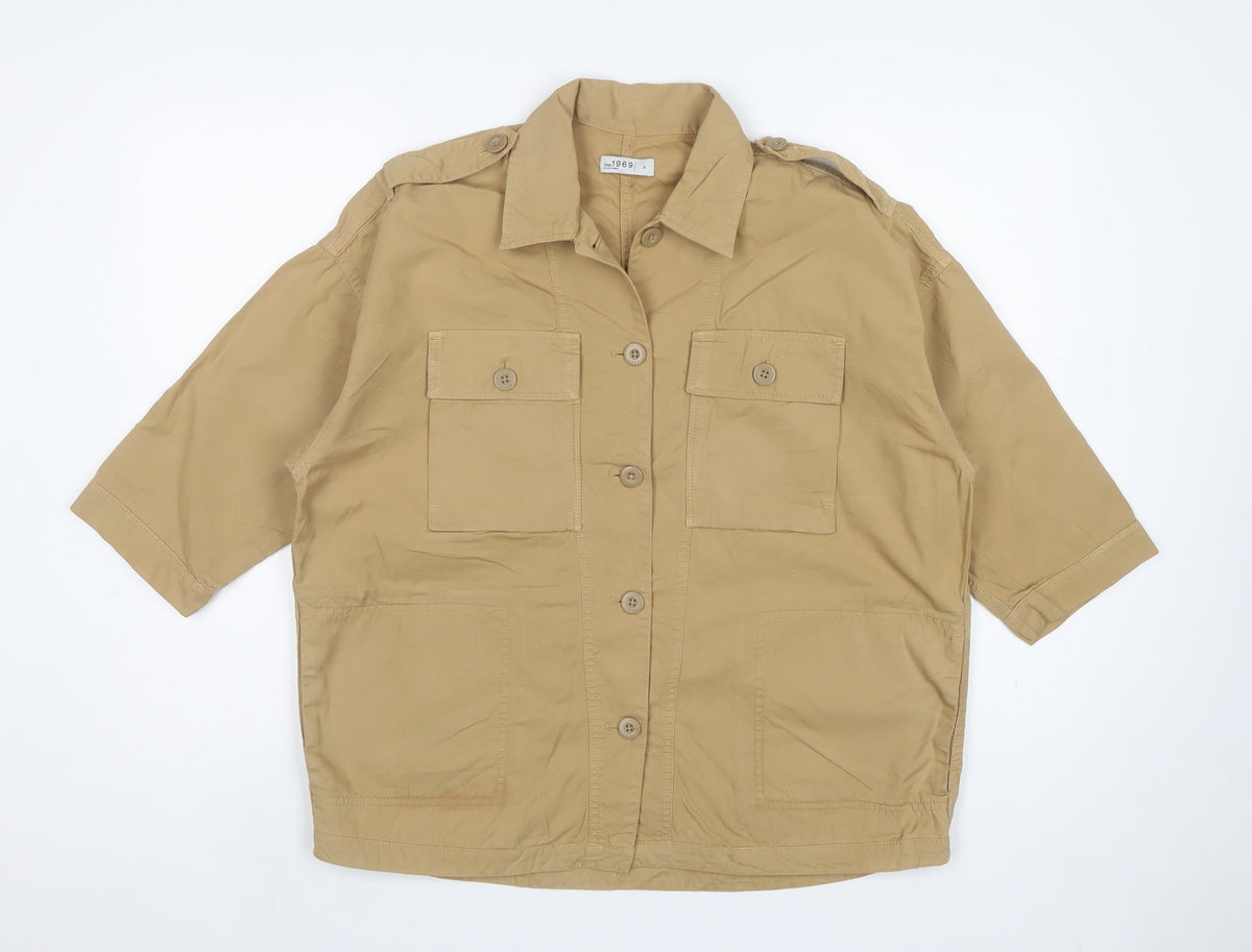 Gap 1969 Women’s Beige S Military Utility Cotton Jacket 3/4 Sleeve