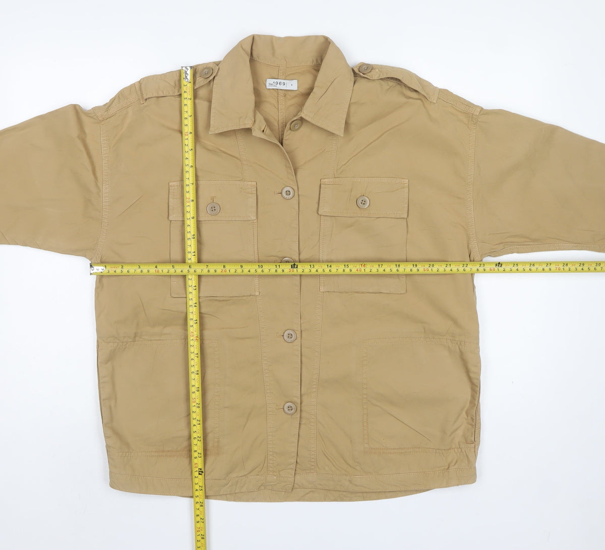 Gap 1969 Women’s Beige S Military Utility Cotton Jacket 3/4 Sleeve