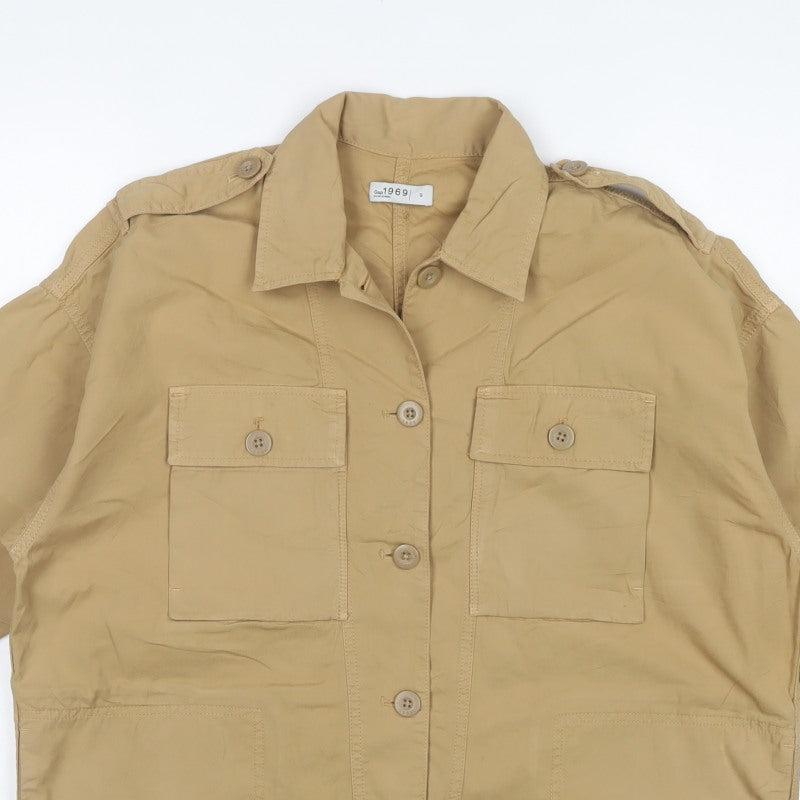 Gap 1969 Women’s Beige S Military Utility Cotton Jacket 3/4 Sleeve