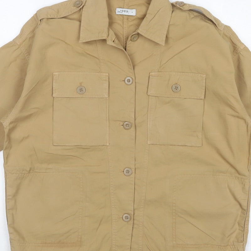 Gap 1969 Women’s Beige S Military Utility Cotton Jacket 3/4 Sleeve