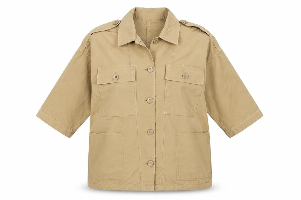 Gap 1969 Women’s Beige S Military Utility Cotton Jacket 3/4 Sleeve