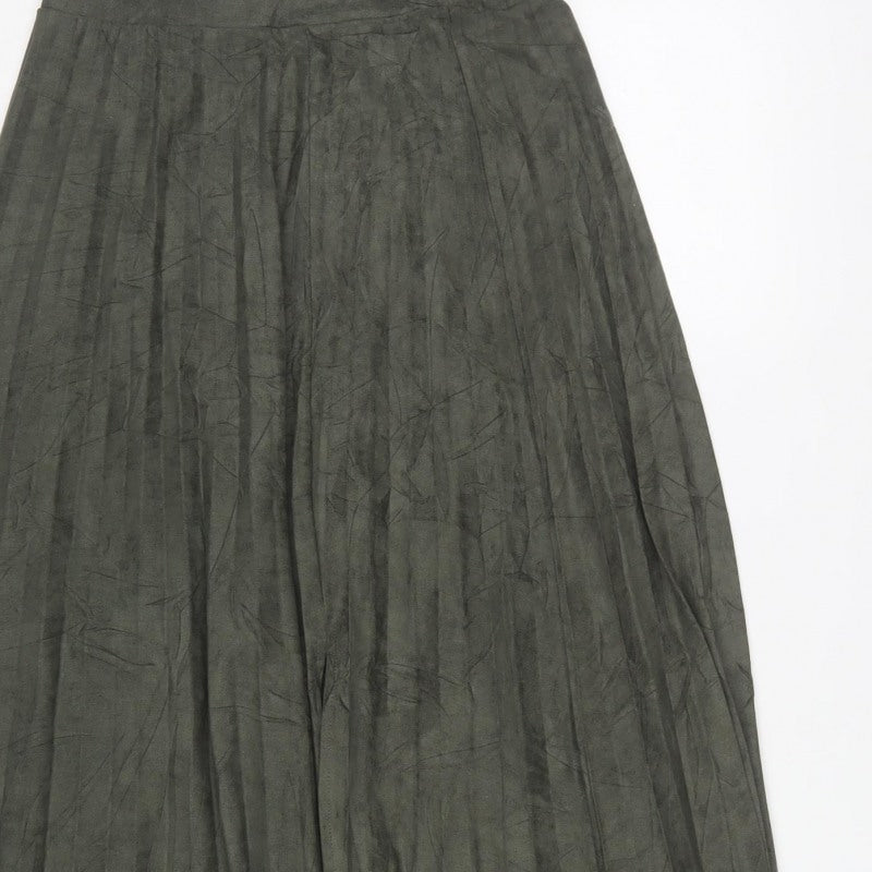 Reserved Women’s Green Size S Long Pleated A-Line Skirt
