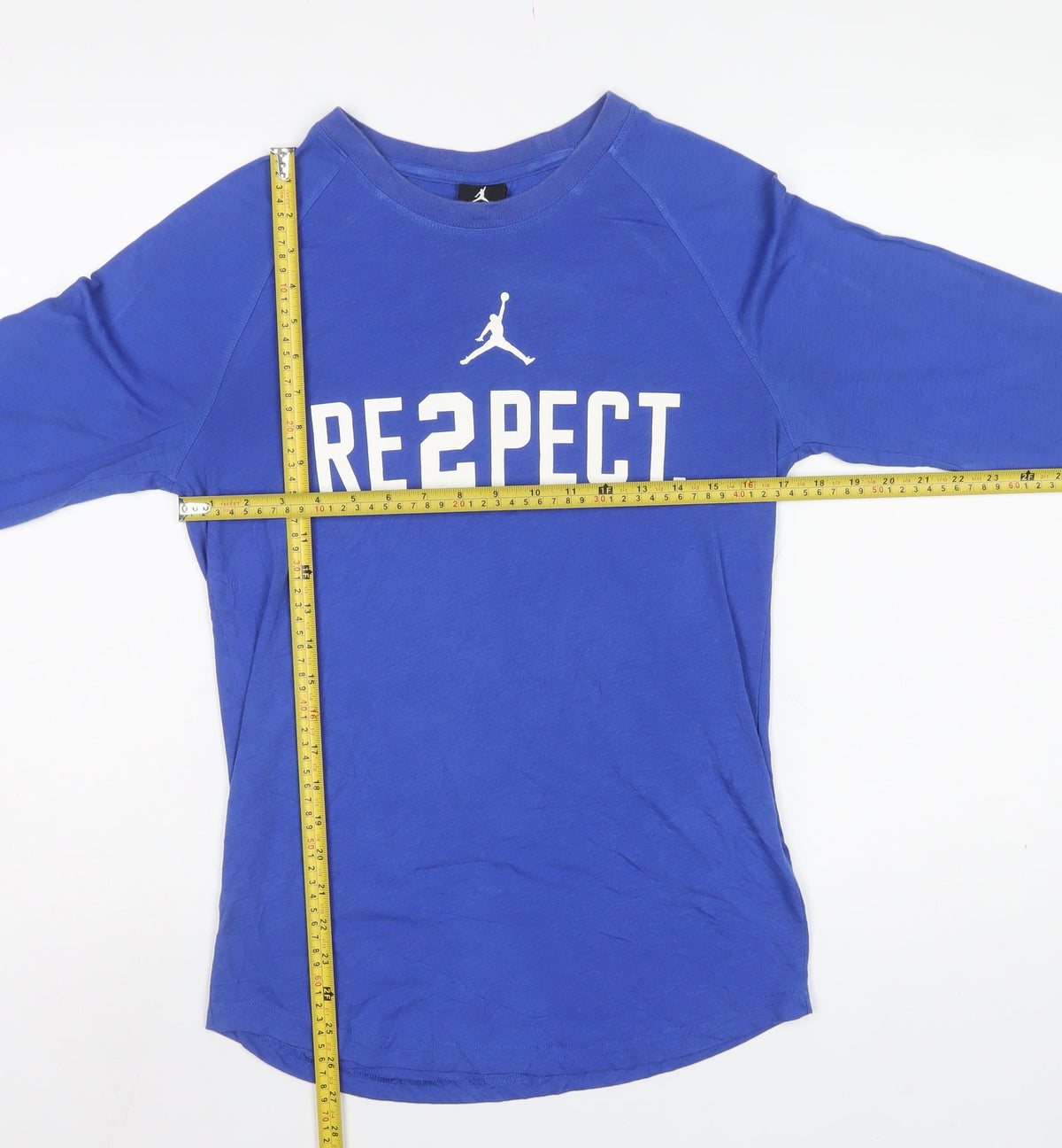 Nike Jordan Women's Blue UK 12 Basic Dri-FIT RE2PECT 3/4 Sleeve Tee