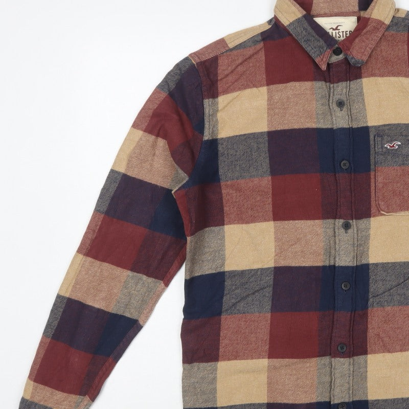 Hollister Men’s S Multicolour Plaid Cotton Flannel Button-Up Shirt