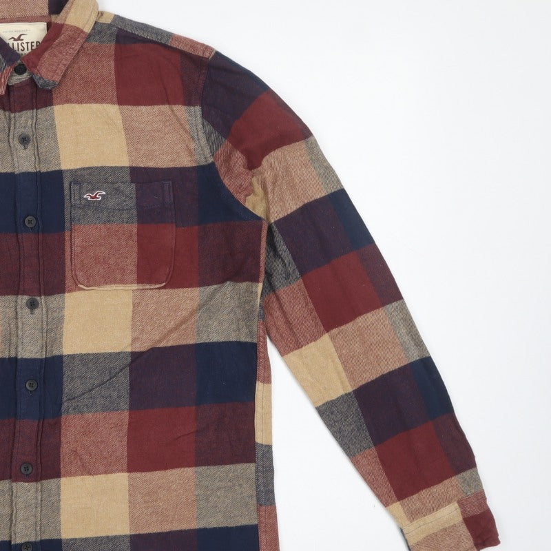 Hollister Men’s S Multicolour Plaid Cotton Flannel Button-Up Shirt