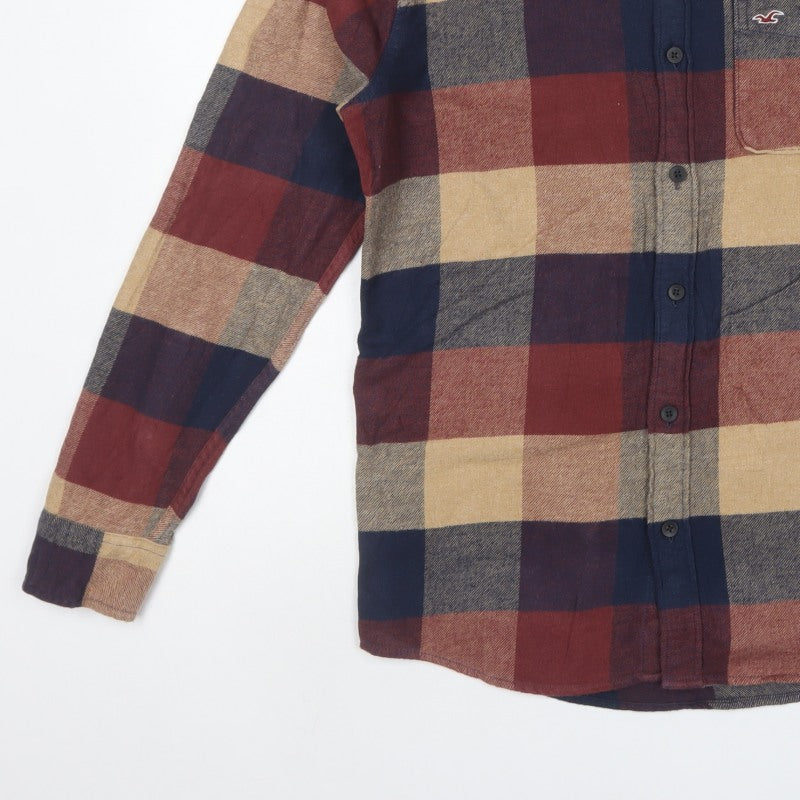 Hollister Men’s S Multicolour Plaid Cotton Flannel Button-Up Shirt