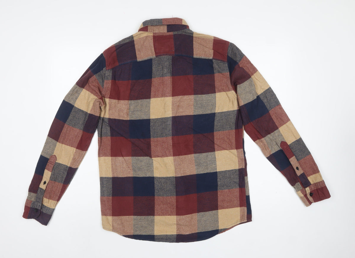 Hollister Men’s S Multicolour Plaid Cotton Flannel Button-Up Shirt