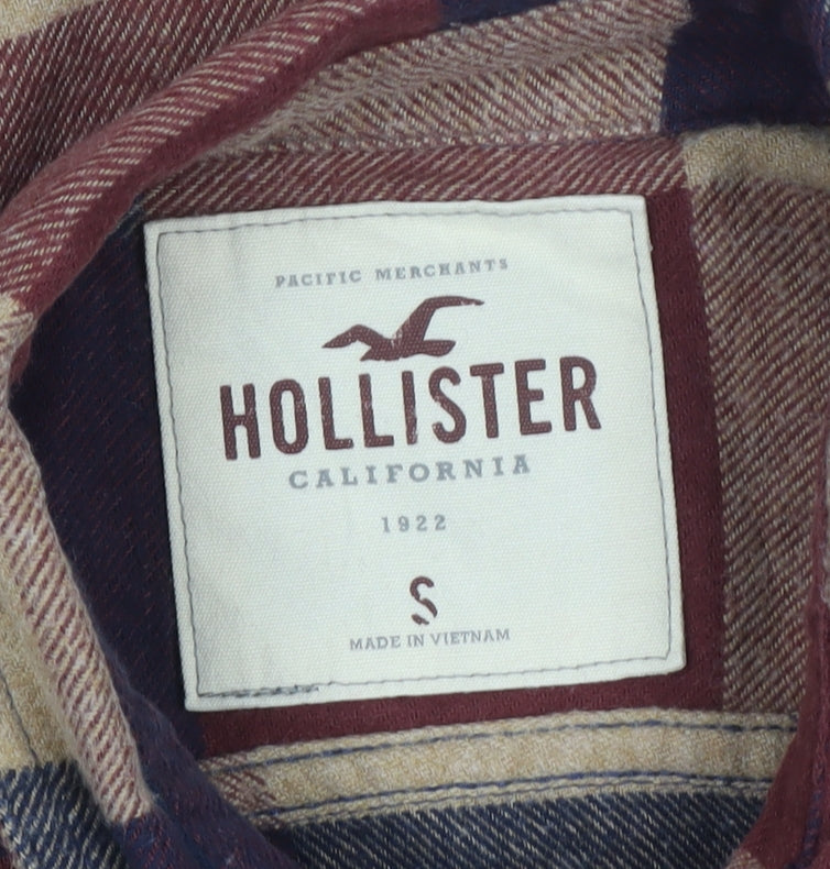 Hollister Men’s S Multicolour Plaid Cotton Flannel Button-Up Shirt