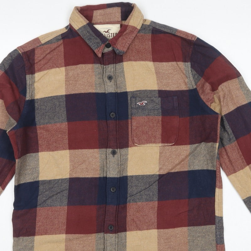 Hollister Men’s S Multicolour Plaid Cotton Flannel Button-Up Shirt