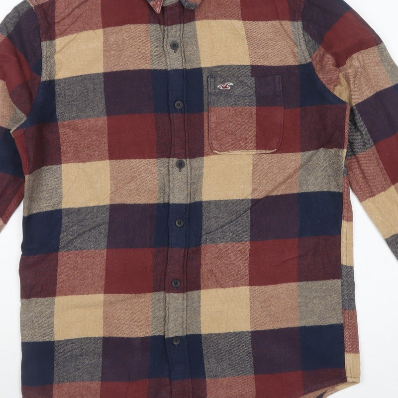 Hollister Men’s S Multicolour Plaid Cotton Flannel Button-Up Shirt