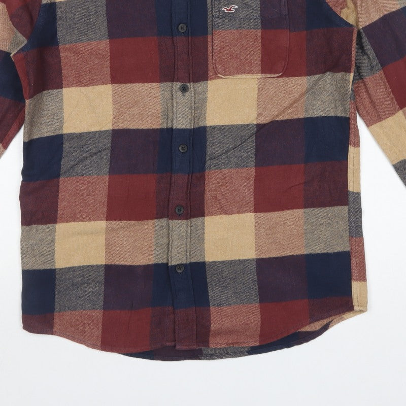 Hollister Men’s S Multicolour Plaid Cotton Flannel Button-Up Shirt