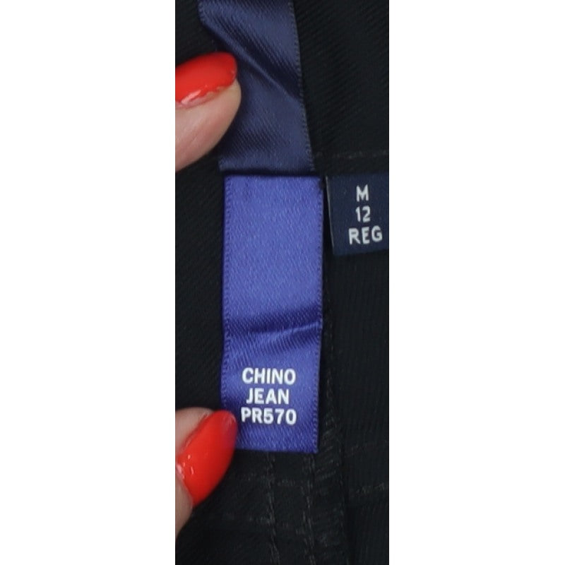 Premier Women Black Size 12 Regular Skinny Stretch Chino Jeans