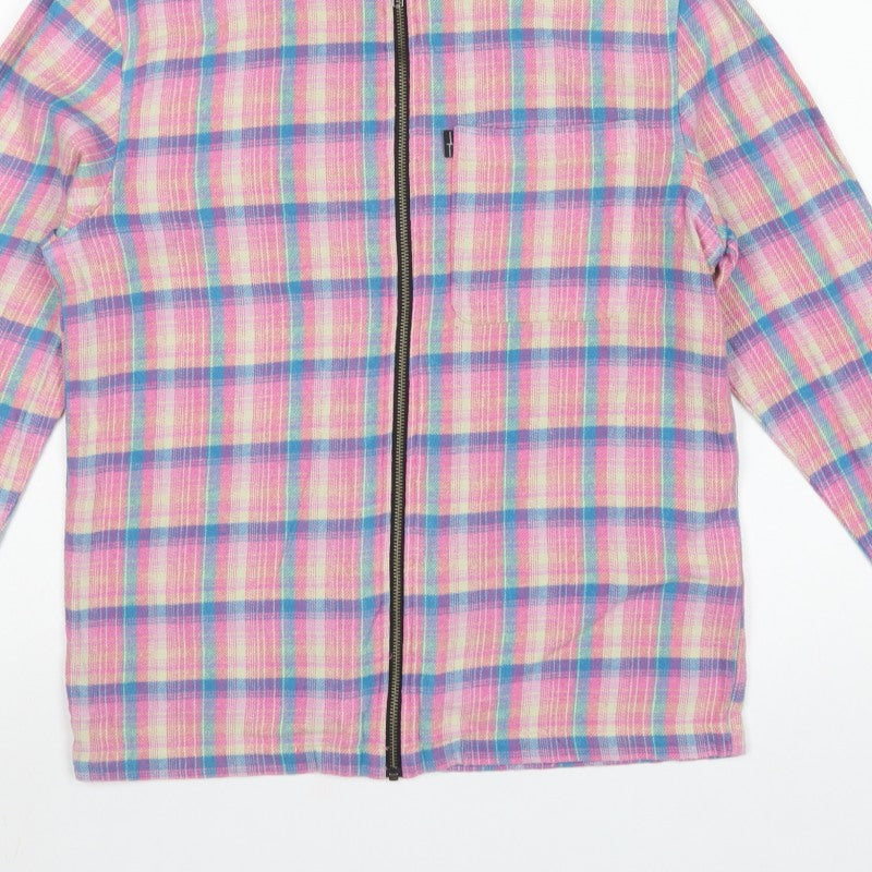 River Island Men's Multicoloured Check Cotton Zip Jacket Size S
