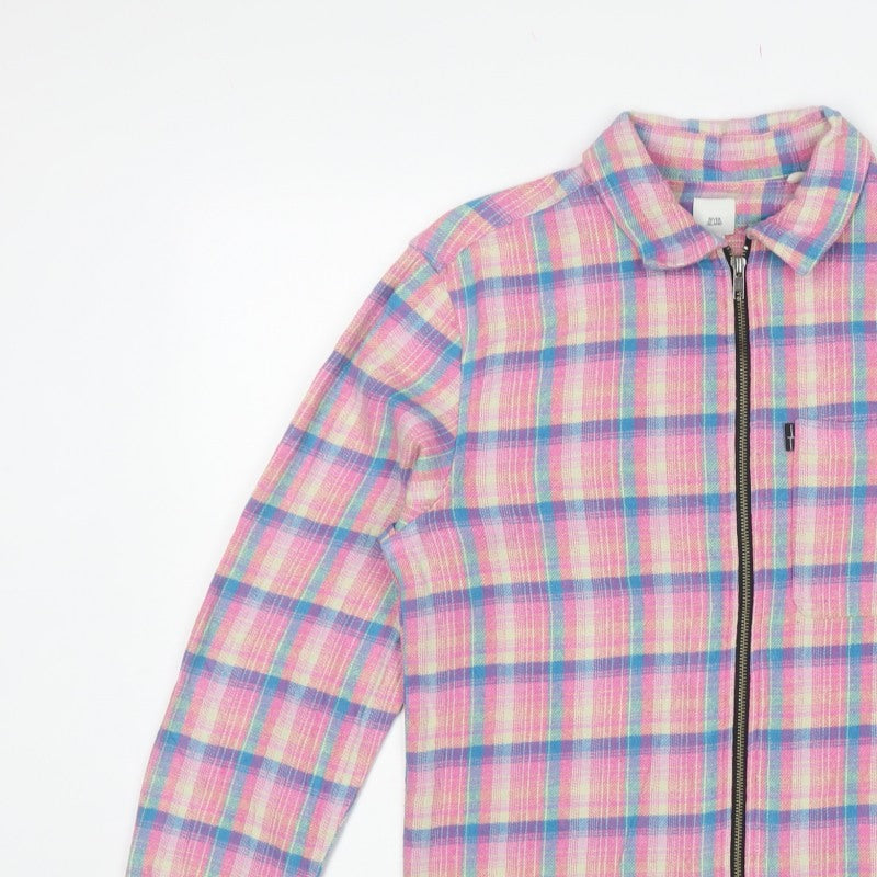 River Island Men's Multicoloured Check Cotton Zip Jacket Size S