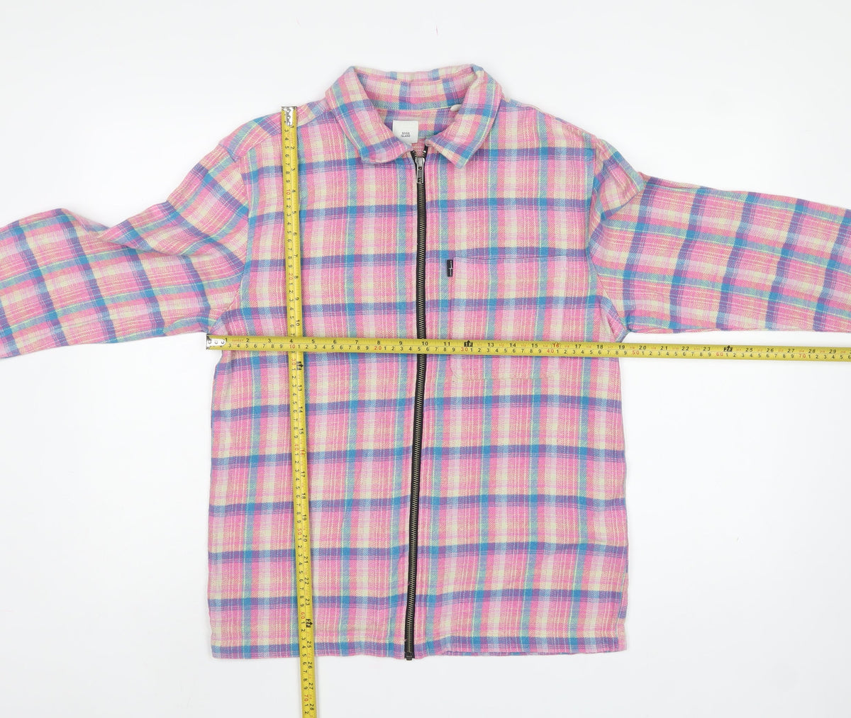 River Island Men's Multicoloured Check Cotton Zip Jacket Size S